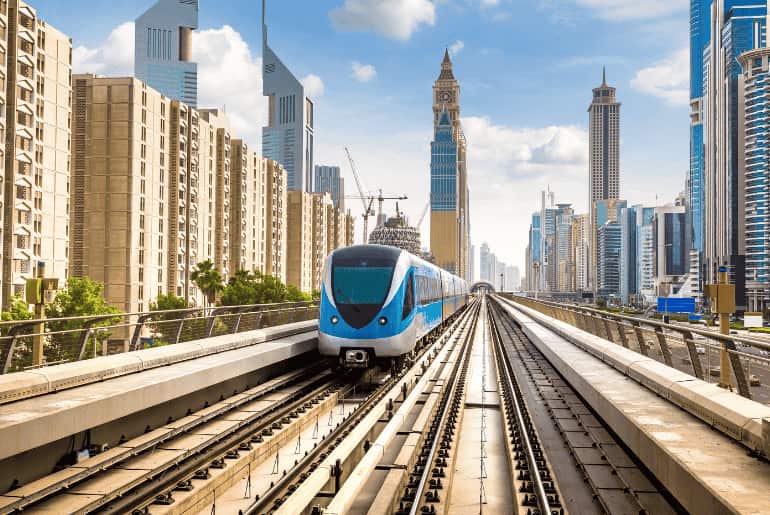 Technical Specifications – Dubai Metro Blue Line track, trains, signaling, and station infrastructure