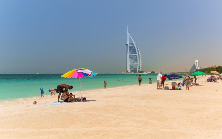 Jumeirah Beach Dubai: Location, Hotels, Entry Fee, Map and Visitor Guide Jumeirah Beach Dubai coastline with Burj Al Arab
