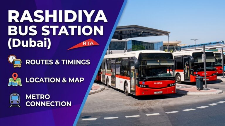 Rashidiya Bus Station near Centrepoint Metro Station in Dubai