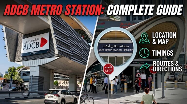 ADCB Metro Station Dubai: Location, Map, Timings, Routes & Directions Alt Text: ADCB Metro Station Dubai location and Red Line