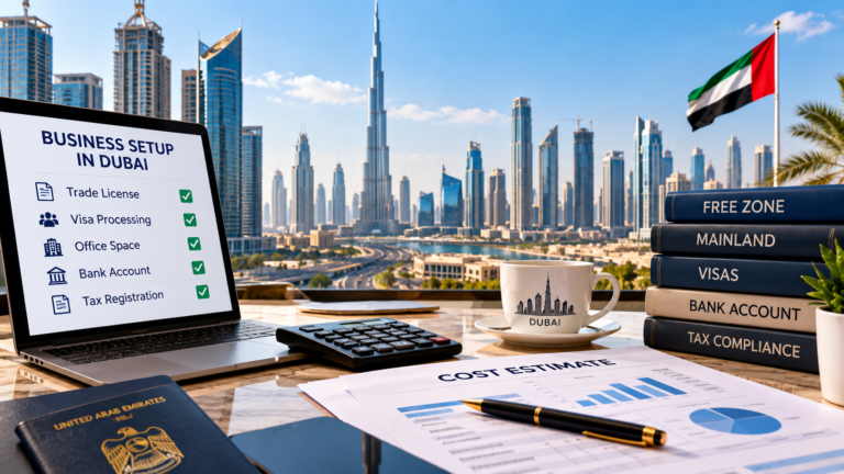 Company Setup Consultants in Dubai Share Insights on Business Registration Costs Dubai business setup costs in 2026 with company registration, visa, office and tax planning