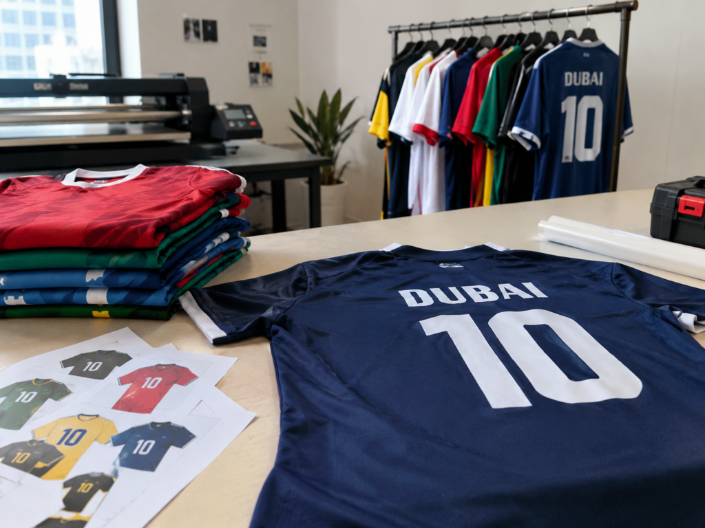 Custom sports jerseys and T-shirts for teams in Dubai